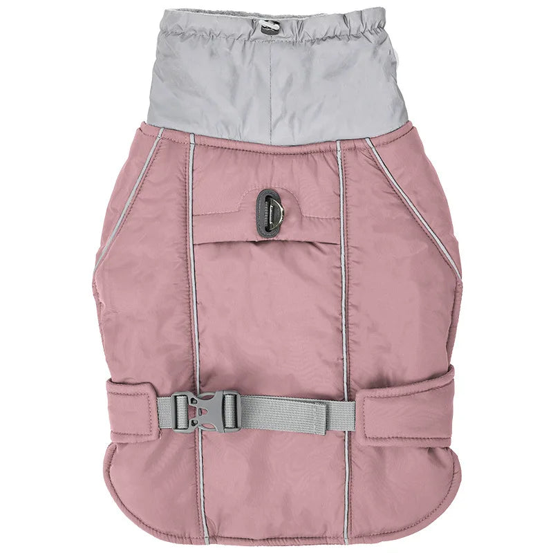 Winter Waterproof Dog Jacket with Reflective Strips, Thick Warm Coat for Pets, Adjustable with D-Ring, S-3XL