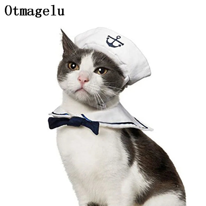 Funny Pet Cat Costumes Cat  Apparel Clothes For Halloween Christmas Cosplay Navy Sailor Costumes Jacket Cloak Dog Accessories