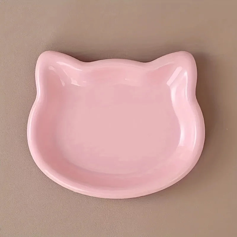 4-Color Pet Bowl Cat Food Dish Canned Snack Frozen Meal Plate for Dwarf Cats Premium Anti-Black-Nose Pet Dish Home Use Pet Bowl.