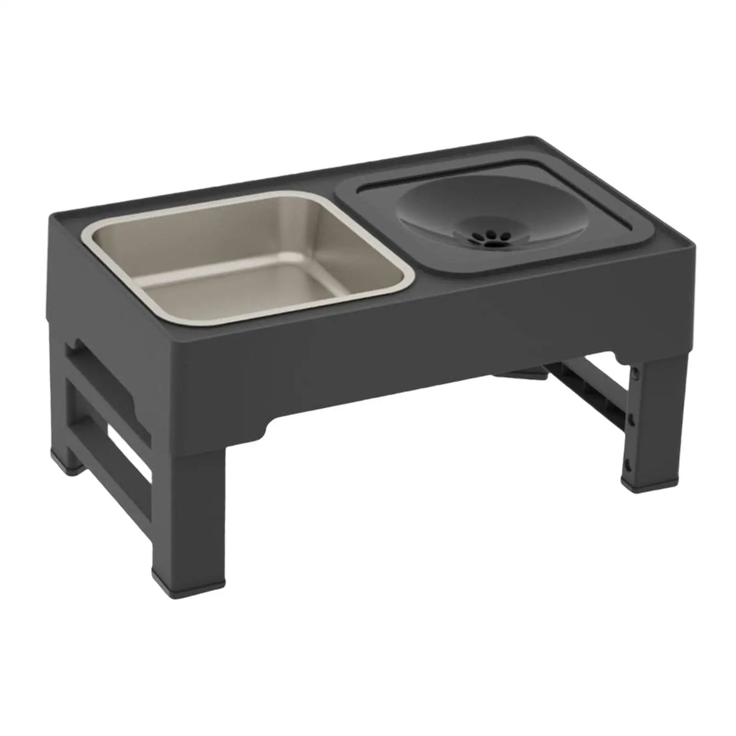 Elevated Dog Bowl, Adjustable Raised Dog Bowl with Slow Feeder Dog Bowl and Dog Water Bowl Non-Spill for Small Medium Large Dogs