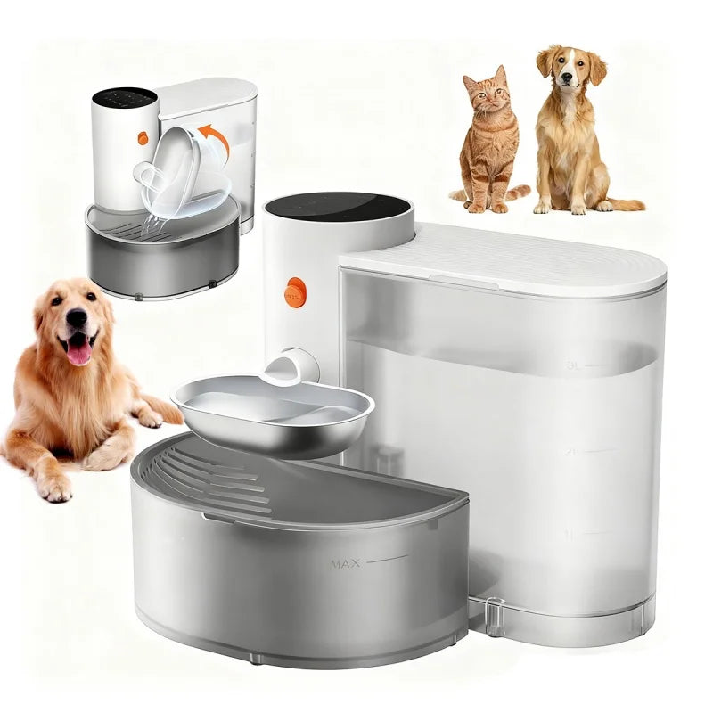 BOOTEELY Stainless Steel Bowl Pet Intelligent Pouring Water Dispenser Automatically Purifies The Wireless Drinking Bowl For Dogs
