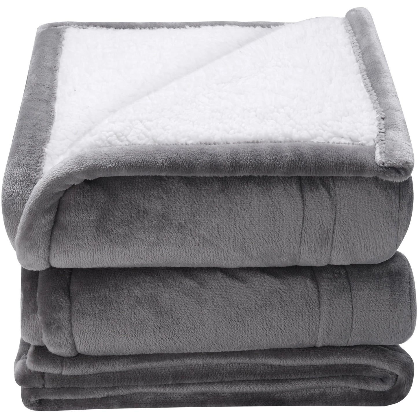 SucceBuy Heated Blanket Electric Throw 4 Sizes Soft Flannel & Sherpa Heating Blanket with 3 Hours Timer Auto-off 5 Heating Level