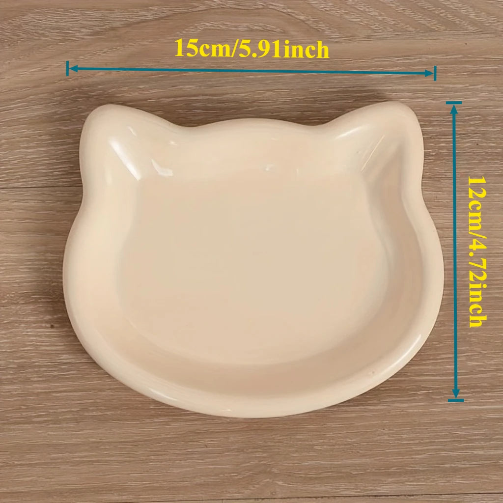 4-Color Pet Bowl Cat Food Dish Canned Snack Frozen Meal Plate for Dwarf Cats Premium Anti-Black-Nose Pet Dish Home Use Pet Bowl.
