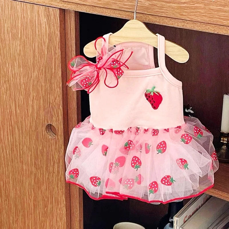 Dog Princess Dress Cute Pet Dog Mesh Dress Kitten Puppy Pet Skirt Dog Summer Dress Bow Lace Korean Poodle Chihuahua Dog Clothes