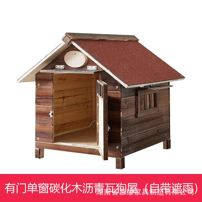 Solid Wood Outdoor Dog Kennel Wooden Large  Hut Antiseptic Cat House Cage Dog House All Seasons Dog Villa