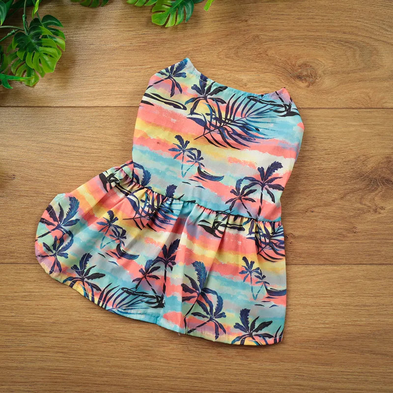 Hawaiian Dog Clothes Summer Tropical Shirt Pineapple Hibiscus Print Breathable for All Size Dogs
