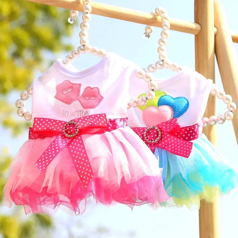 Spring Dog Lace Dress Pet Dog Clothes For Small Dog Party Birthday Wedding  Dress Puppy Costume  Pet Clothes
