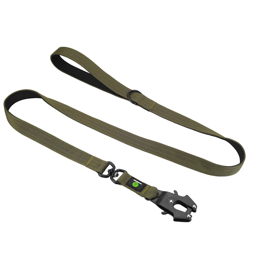 Leash Tactical Dog Collar, Military Adjustable Durable Training Nylon Shepard Metal Buckle Pet Large Dog Harness Set Pet Dog