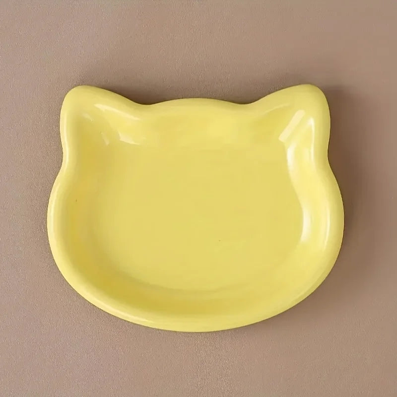 4-Color Pet Bowl Cat Food Dish Canned Snack Frozen Meal Plate for Dwarf Cats Premium Anti-Black-Nose Pet Dish Home Use Pet Bowl.