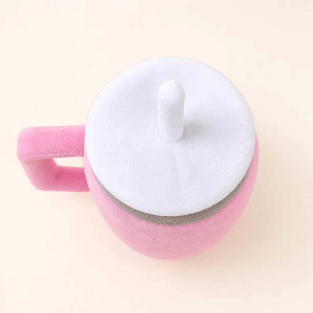Fashion Pink Tumbler Pet Plush Doll, Lovely Cup Shape Stuffed Toy, Ideal Daily Entertainment Gift for Dogs