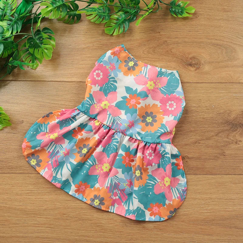 Hawaiian Dog Clothes Summer Tropical Shirt Pineapple Hibiscus Print Breathable for All Size Dogs