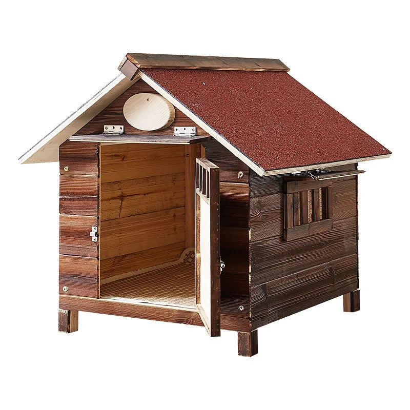 Solid Wood Outdoor Dog Kennel Wooden Large  Hut Antiseptic Cat House Cage Dog House All Seasons Dog Villa