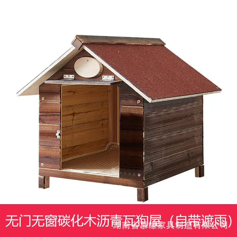 Solid Wood Outdoor Dog Kennel Wooden Large  Hut Antiseptic Cat House Cage Dog House All Seasons Dog Villa