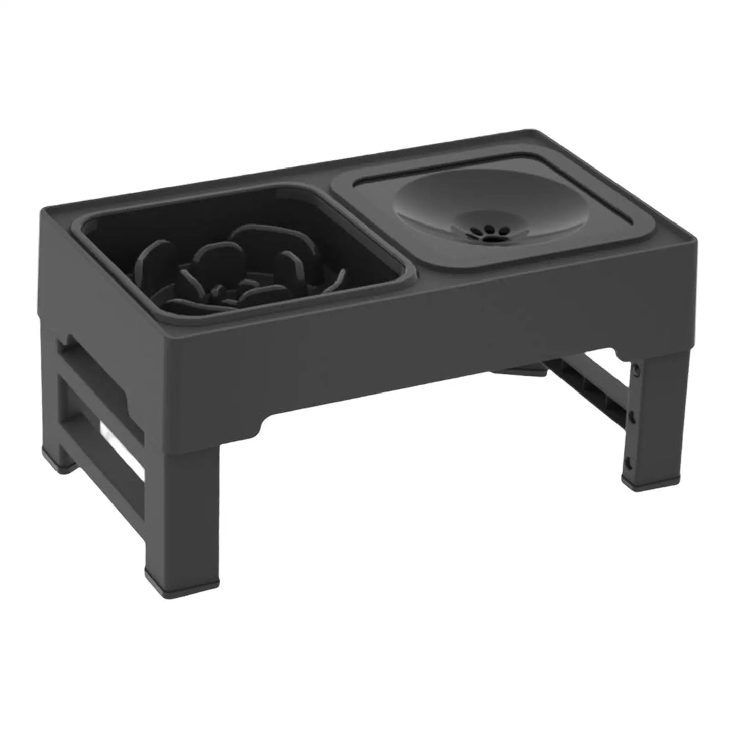 Elevated Dog Bowl, Adjustable Raised Dog Bowl with Slow Feeder Dog Bowl and Dog Water Bowl Non-Spill for Small Medium Large Dogs