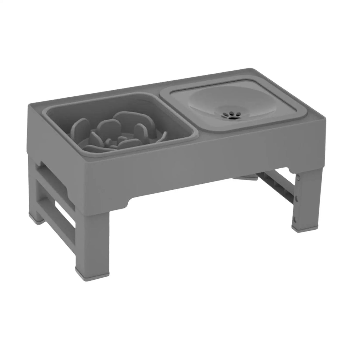 Elevated Dog Bowl, Adjustable Raised Dog Bowl with Slow Feeder Dog Bowl and Dog Water Bowl Non-Spill for Small Medium Large Dogs