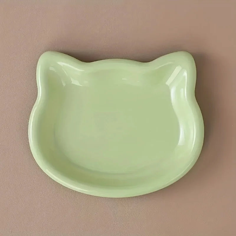 4-Color Pet Bowl Cat Food Dish Canned Snack Frozen Meal Plate for Dwarf Cats Premium Anti-Black-Nose Pet Dish Home Use Pet Bowl.