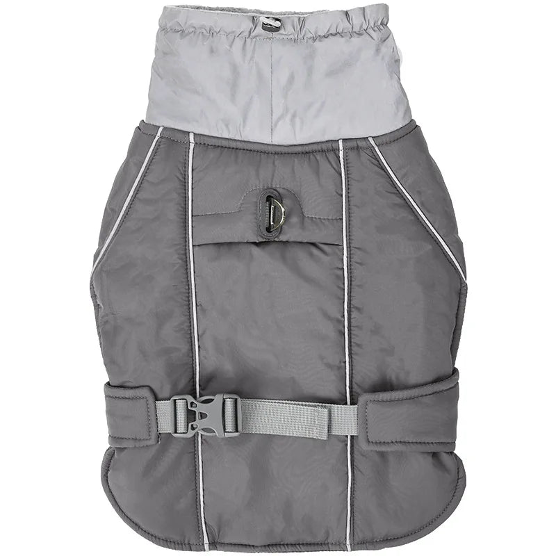 Winter Waterproof Dog Jacket with Reflective Strips, Thick Warm Coat for Pets, Adjustable with D-Ring, S-3XL
