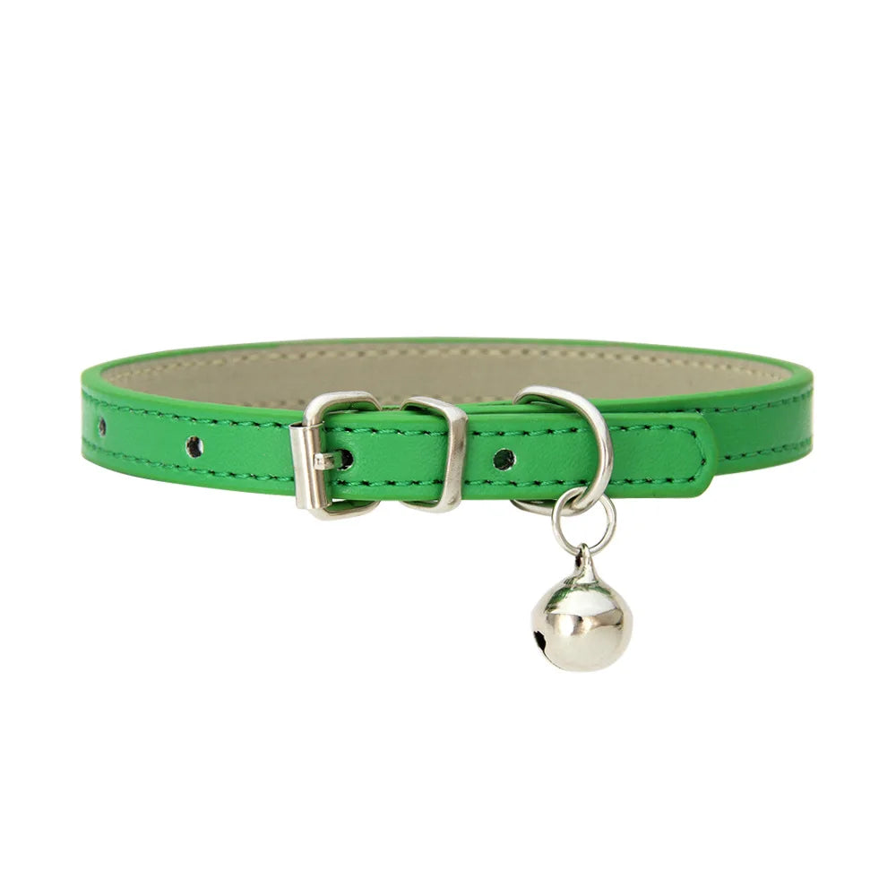 Dog Collar Pu Leather Collar Leash Pet Dog Collar Pet Supplies Cat Collar with Bells Dog Collar Chihuahua Dog Collar Cat Collar
